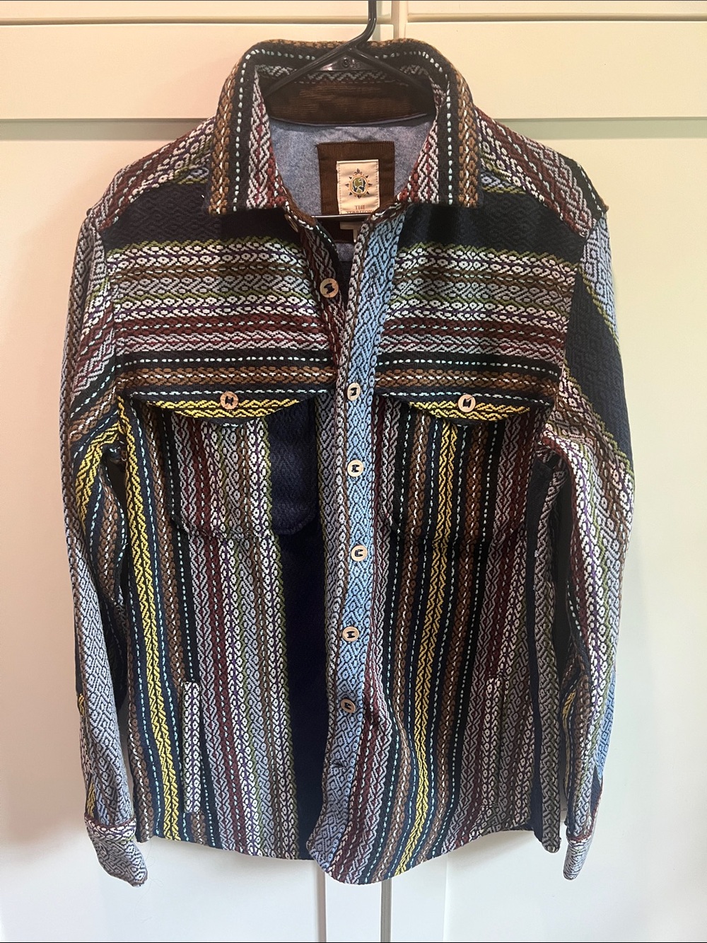 The Territory Ahead Golden Ratio Energico Jacquard Overshirt Jacket Size MT